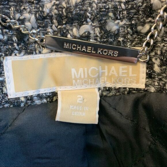 Michael Michael Kors black gray tweed Sartorial jacket size 2 - Picture 7 of 12
